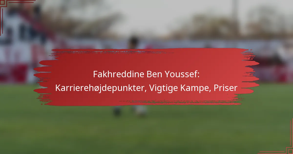 Fakhreddine Ben Youssef: Karrierehøjdepunkter, Vigtige Kampe, Priser