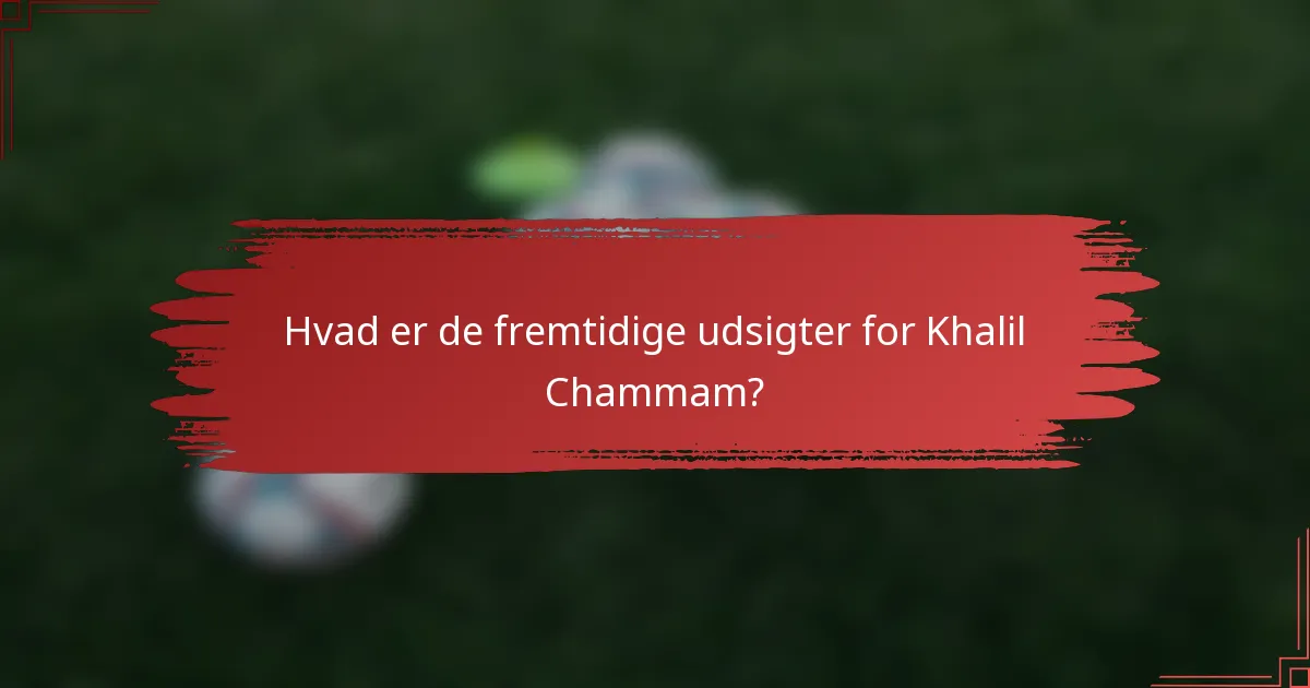 Hvad er de fremtidige udsigter for Khalil Chammam?