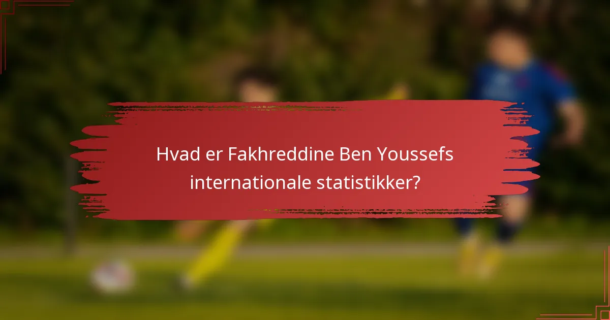 Hvad er Fakhreddine Ben Youssefs internationale statistikker?