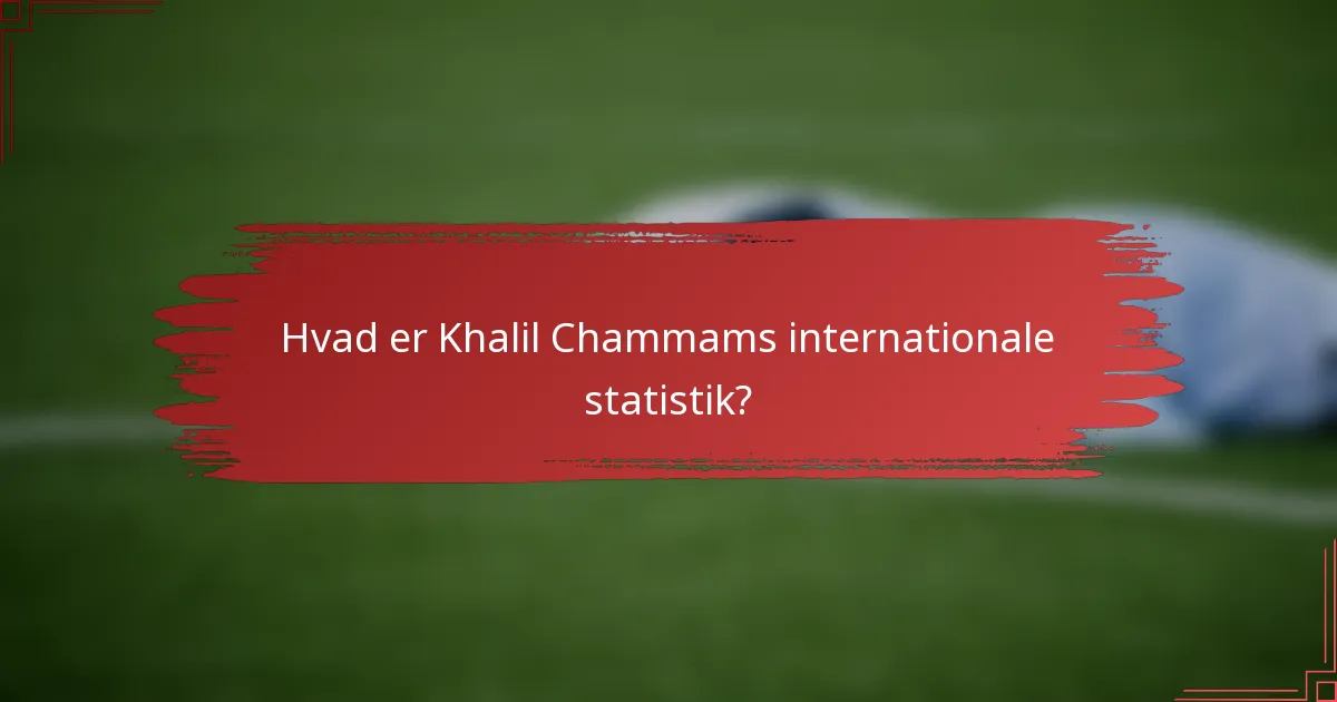 Hvad er Khalil Chammams internationale statistik?