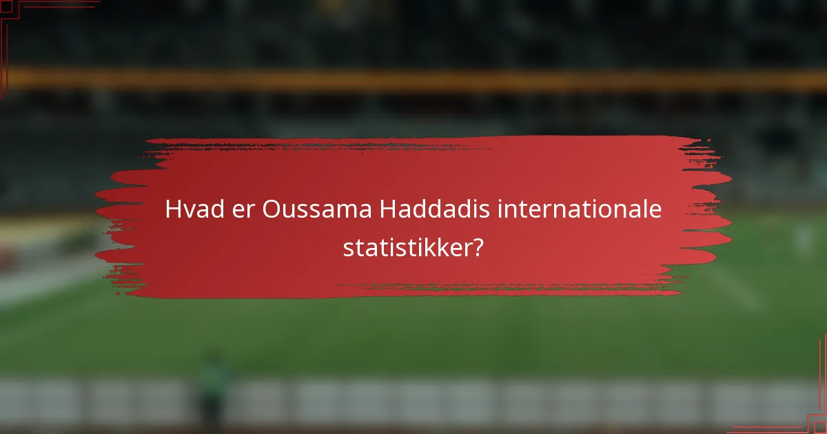 Hvad er Oussama Haddadis internationale statistikker?