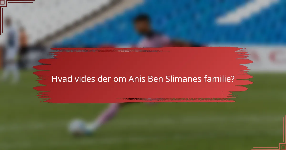 Hvad vides der om Anis Ben Slimanes familie?