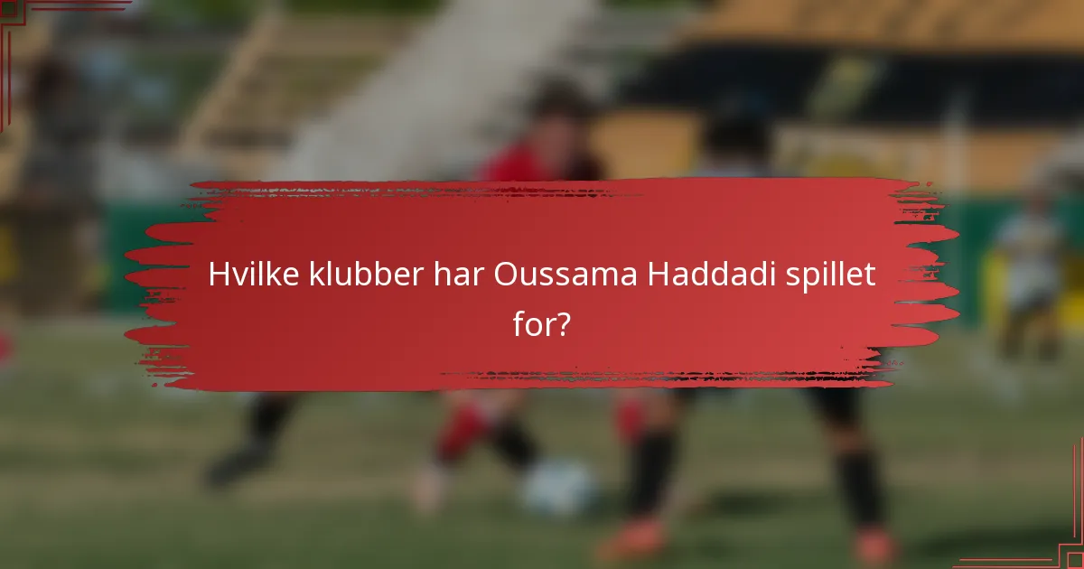 Hvilke klubber har Oussama Haddadi spillet for?