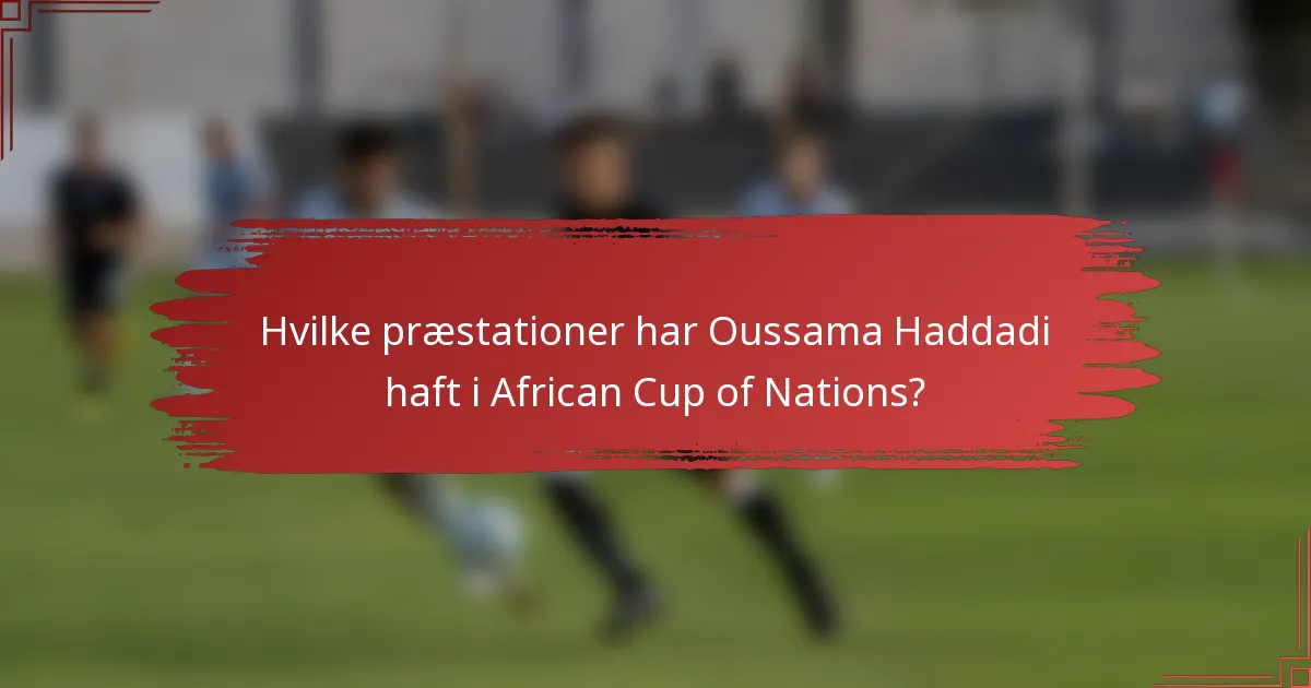 Hvilke præstationer har Oussama Haddadi haft i African Cup of Nations?