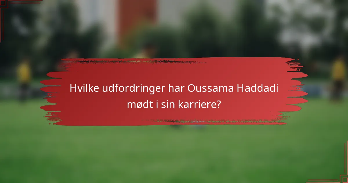 Hvilke udfordringer har Oussama Haddadi mødt i sin karriere?